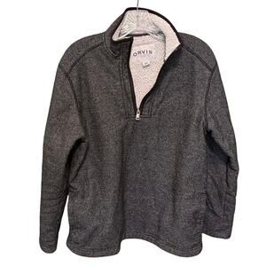 Orvis Quarter-zip sherpa lined pullover sweater. Men’s Size Small. Heavyweight